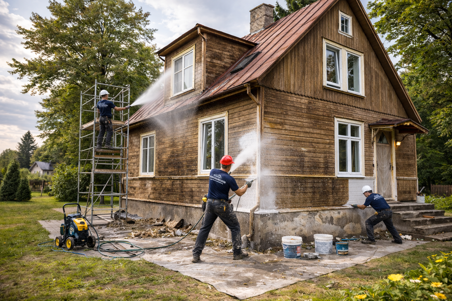 Fassaadi pesu, puhastus ja ettevalmistustööd
